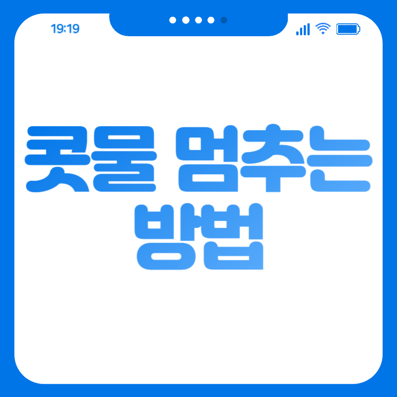 콧물 멈추는 방법
