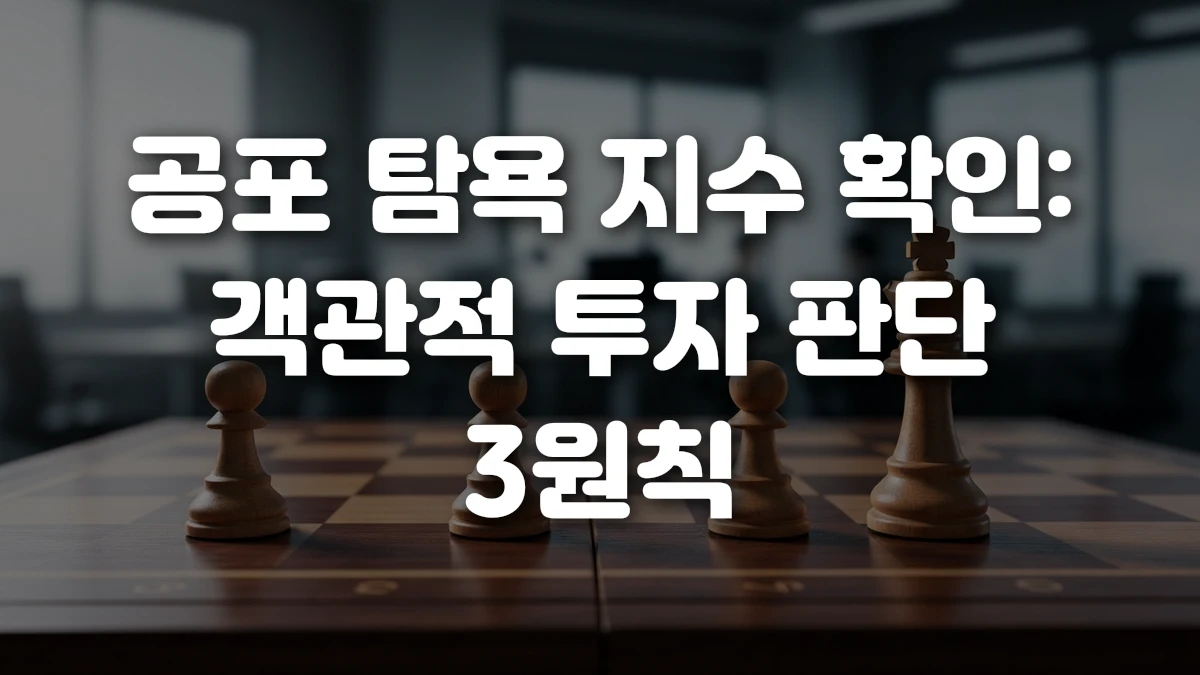 공포 탐욕 지수 확인 객관적 투자 판단 3원칙