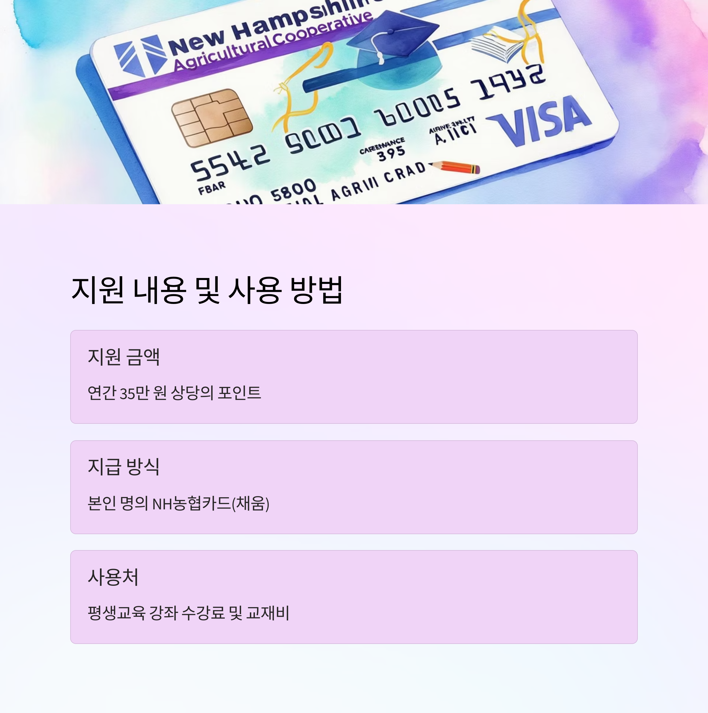 경기도 평생교육이용권 – 지원 금액 및 사용 방법