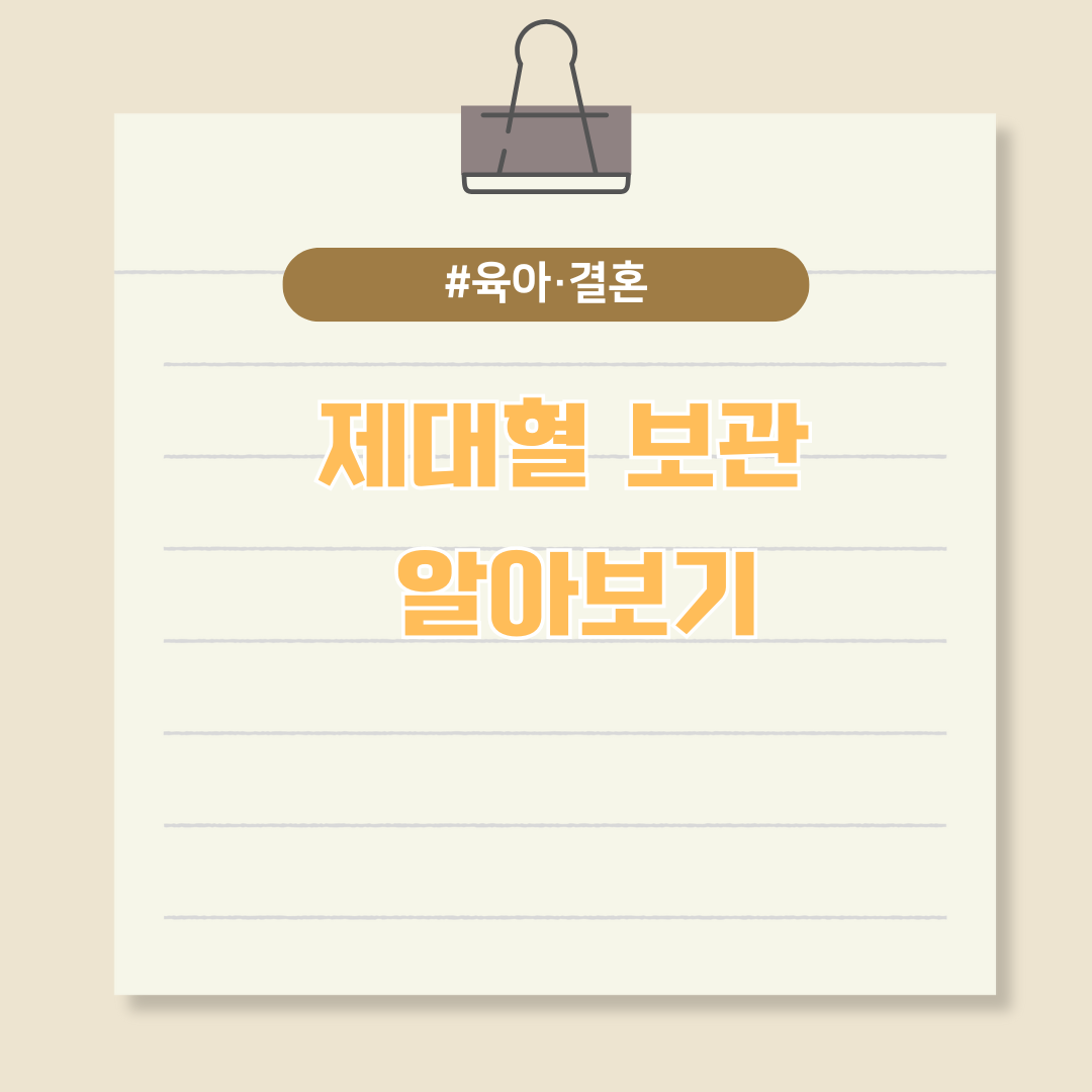 소중한 내 아이를 위한 선물, 제대혈 보관에 대하여 알아보자