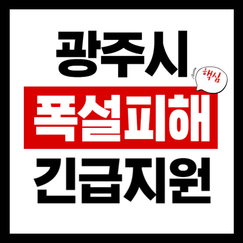 광주시 폭설피해 긴급보상지원금