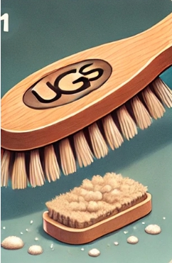 구두솔로 닦는 모습