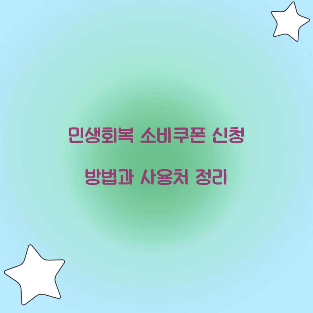 민생회복 소비쿠폰
