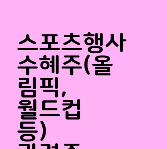 스포츠행사 수혜주(올림픽&#44; 월드컵 등) 관련주