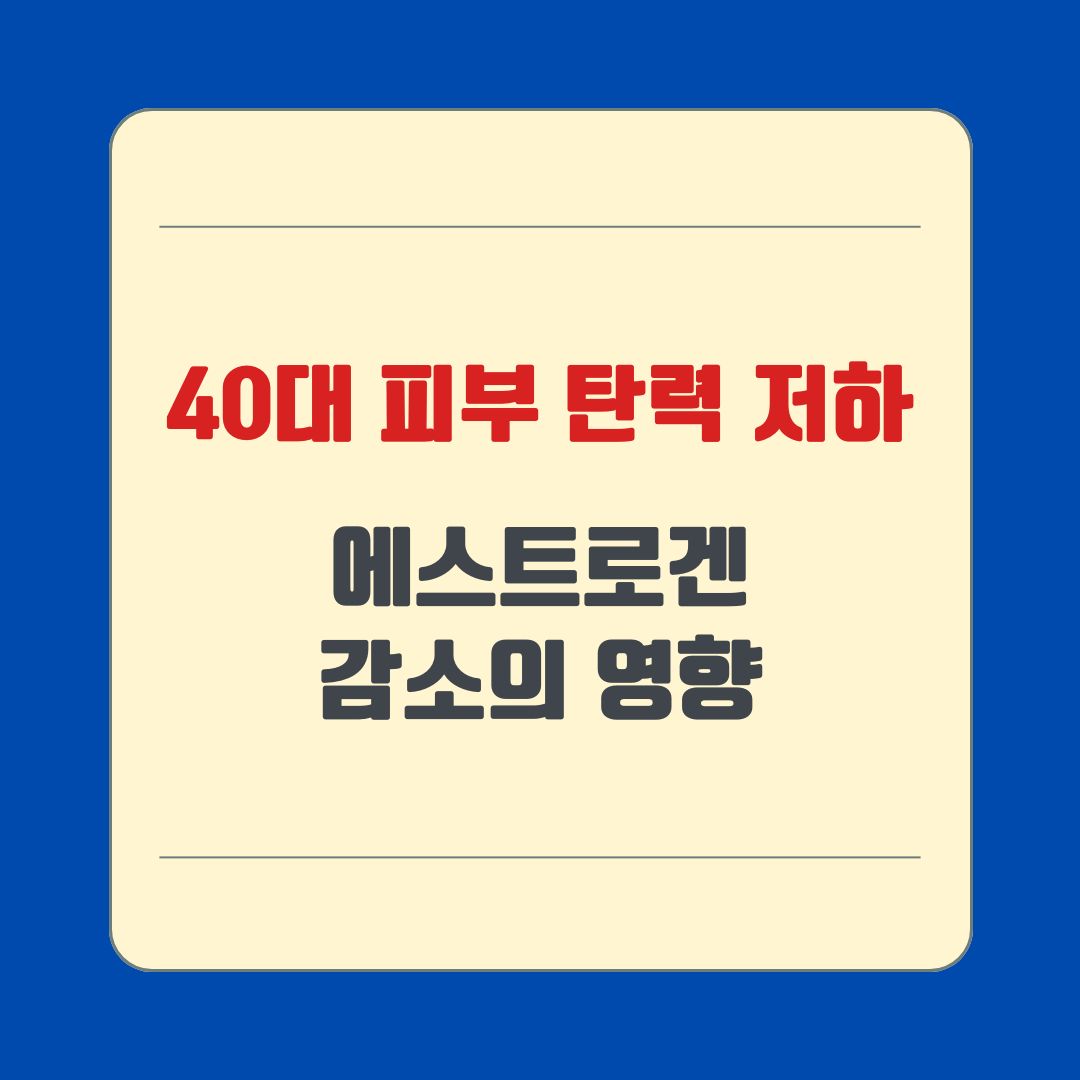 40대 피부 탄력 저하 – 에스트로겐 감소의 영향
