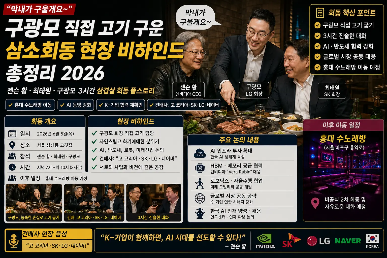 "막내가 구울게요~" 구광모 직접 고기 구운 삼소회동 현장 비하인드 총정리 2026