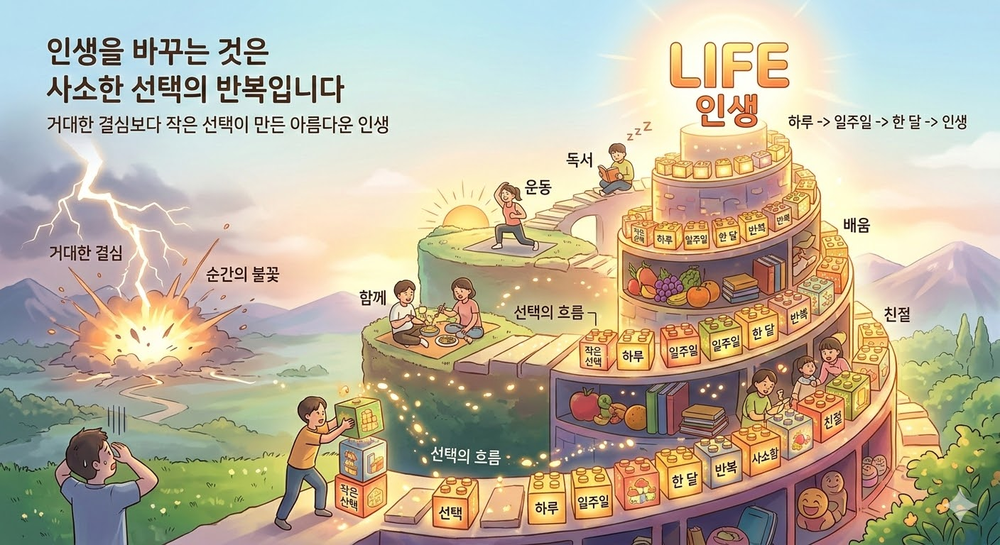 인생을 바꾸는 것은 거대한 결심이 아니라 작은 선택입니다