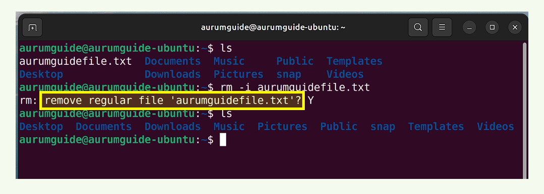 Ubuntu 파일 삭제 전 확인.