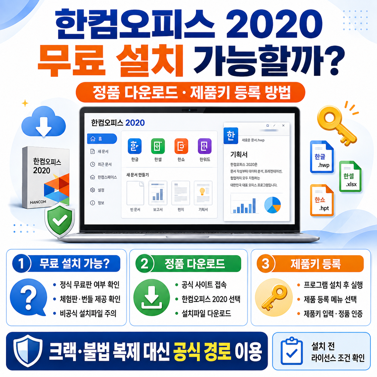 한컴오피스 2020 무료 설치 가능할까? 정품 다운로드&middot;제품키 등록 방법