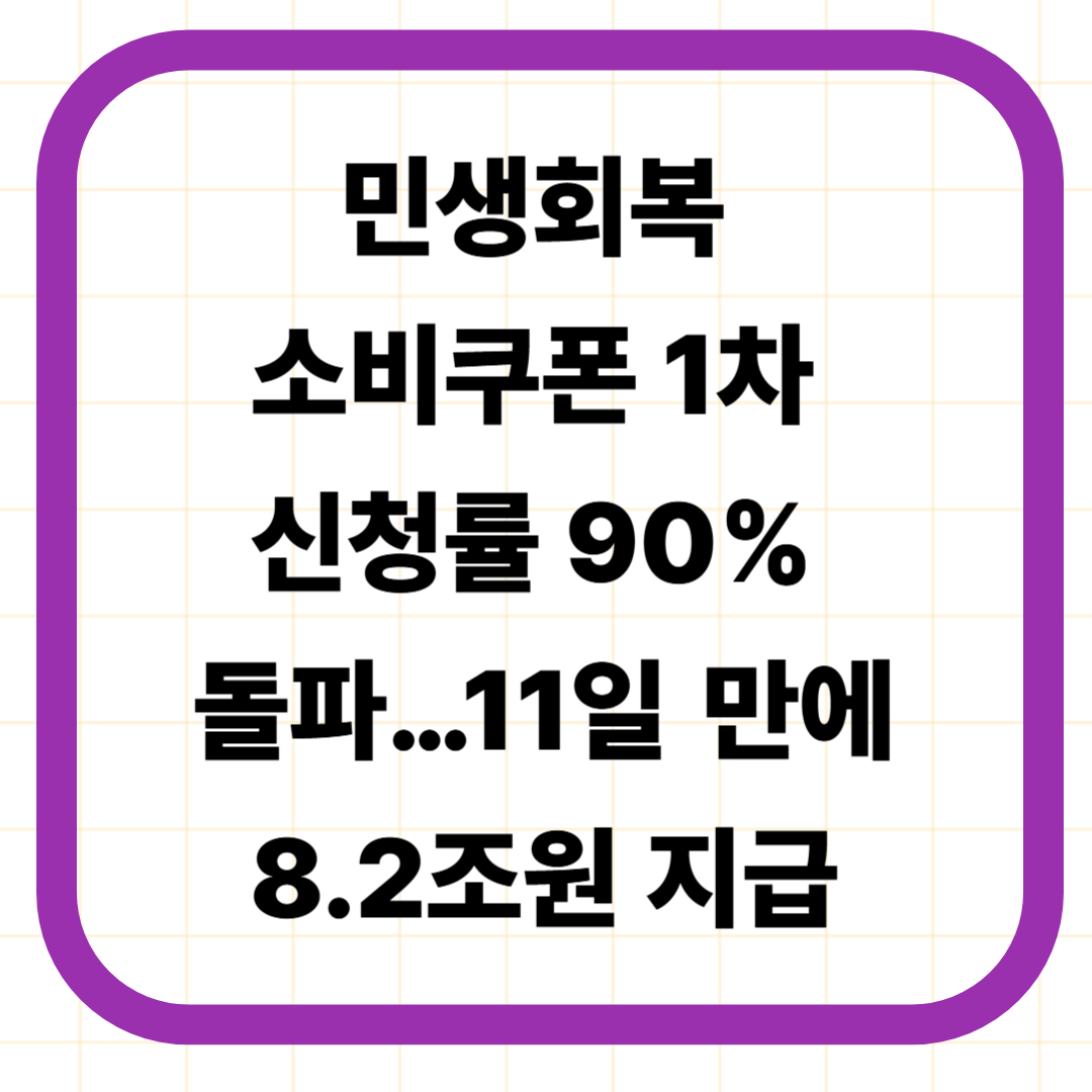 민생회복 소비쿠폰 1차 신청률 90% 돌파&hellip;11일 만에 8.2조원 지급