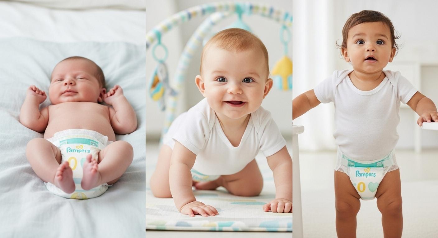 팸퍼스 기저귀 단계