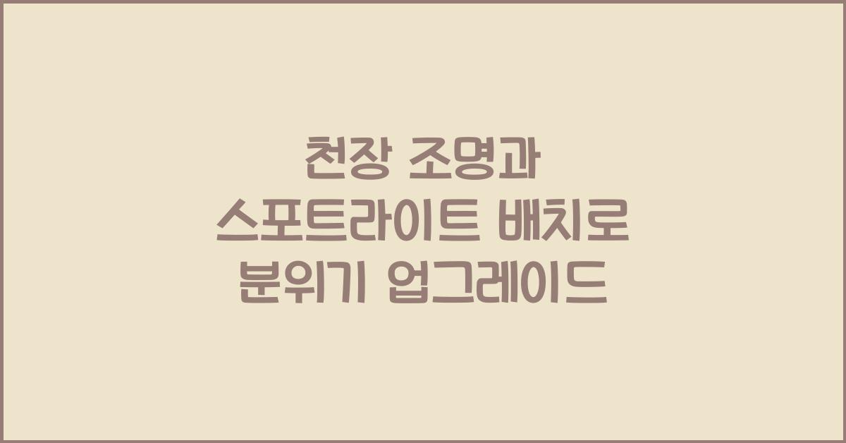 천장 조명과 스포트라이트 배치