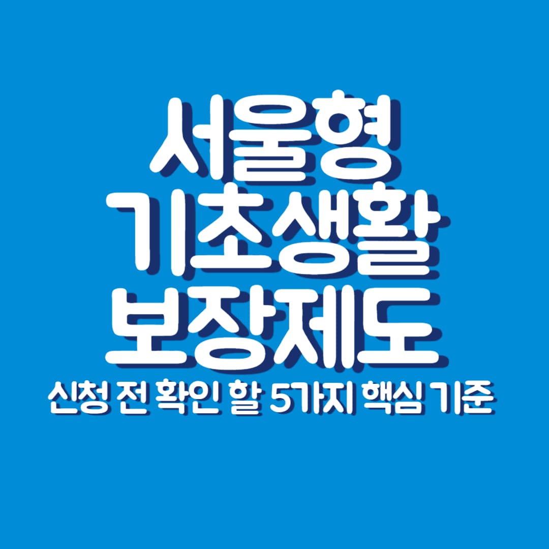 서울형 기초생활보장제도 대표이미지
