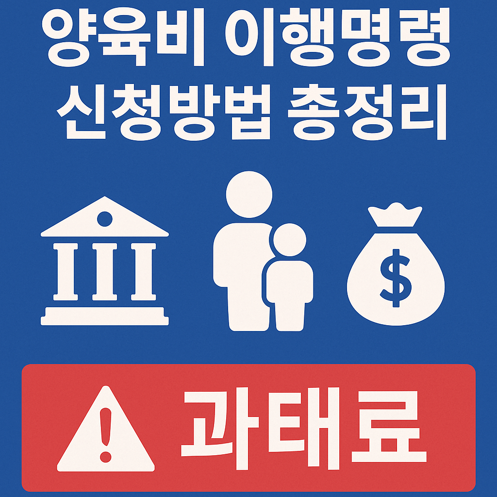 한국 양육비 이행명령 신청방법 총정리｜과태료·감치·강제집행까지 한눈에! 지금 바로 신청하세요