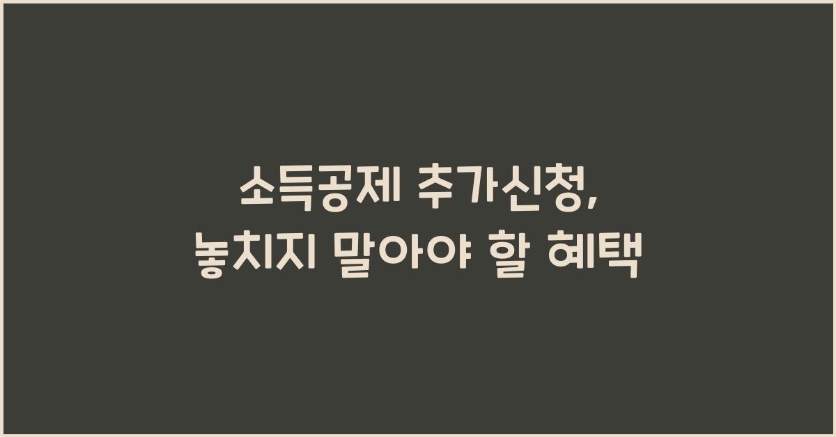 소득공제 추가신청