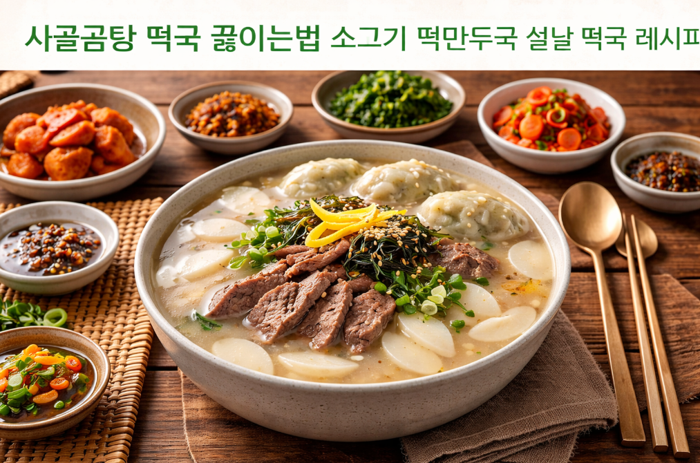 설날 떡국 레시피 이것만 알면 끝! 시골곰탕 떡만두국 끓이는법