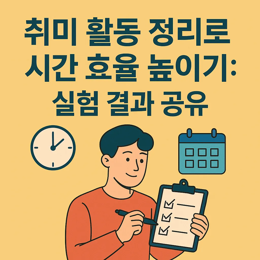 취미 활동 정리로 시간 효율 높이기