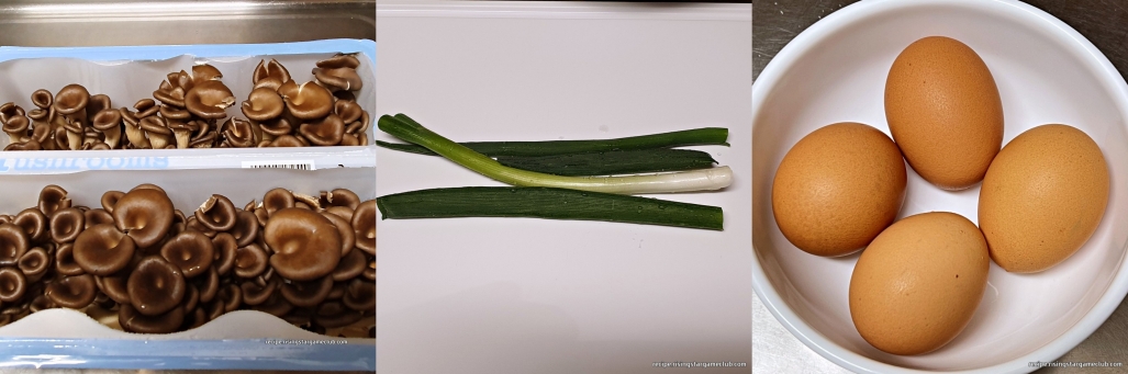 고소한 느타리버섯전 재료 (느타리버섯, 대파, 계란) 사진