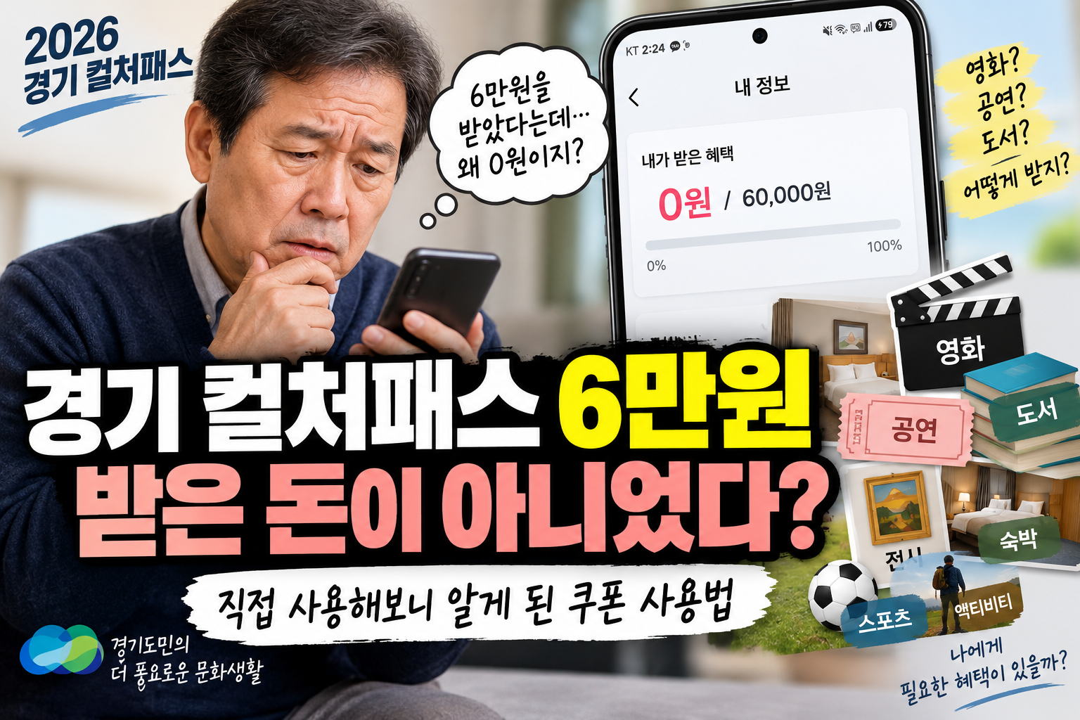 2026 경기 컬처패스 6만원 문화소비쿠폰 사용방법과 실제 앱 사용 후기