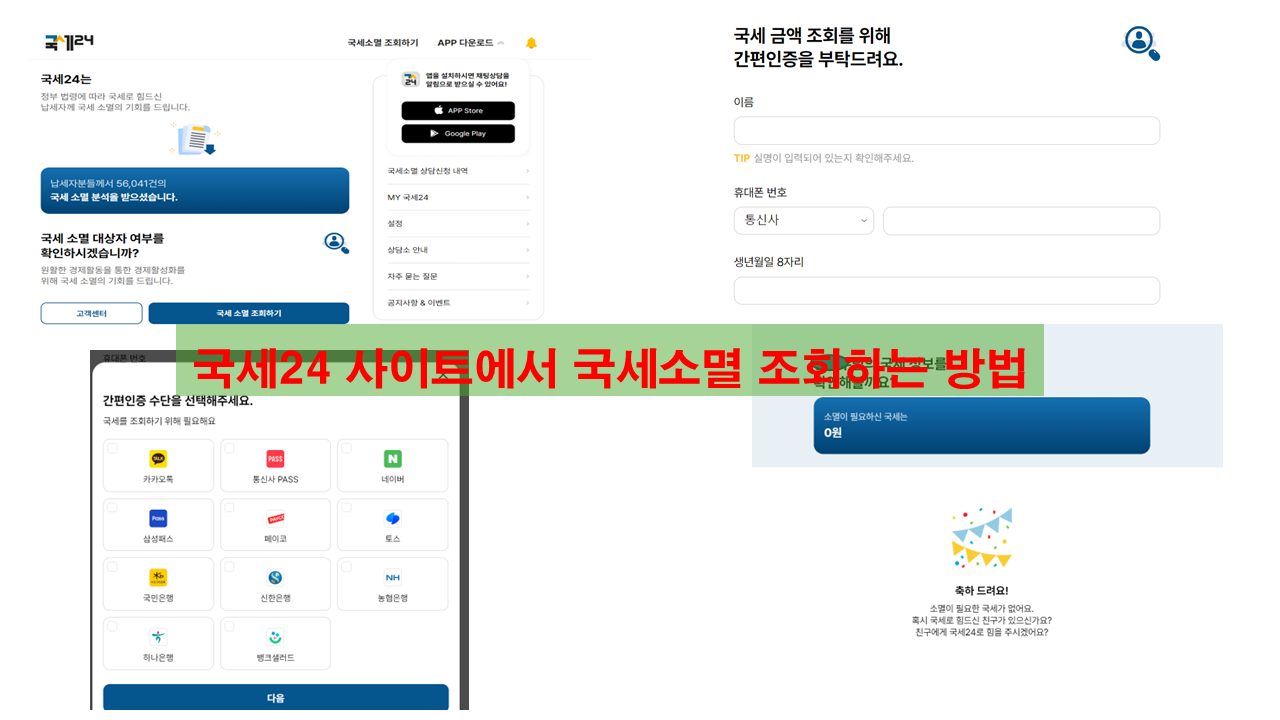 국세24 사이트 국세소멸 대상자 여부 조회 방법