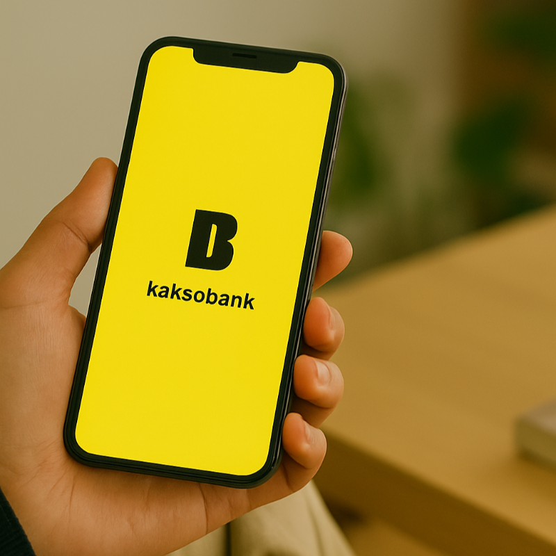 핸드폰에-카카오뱅크-화면이-보임