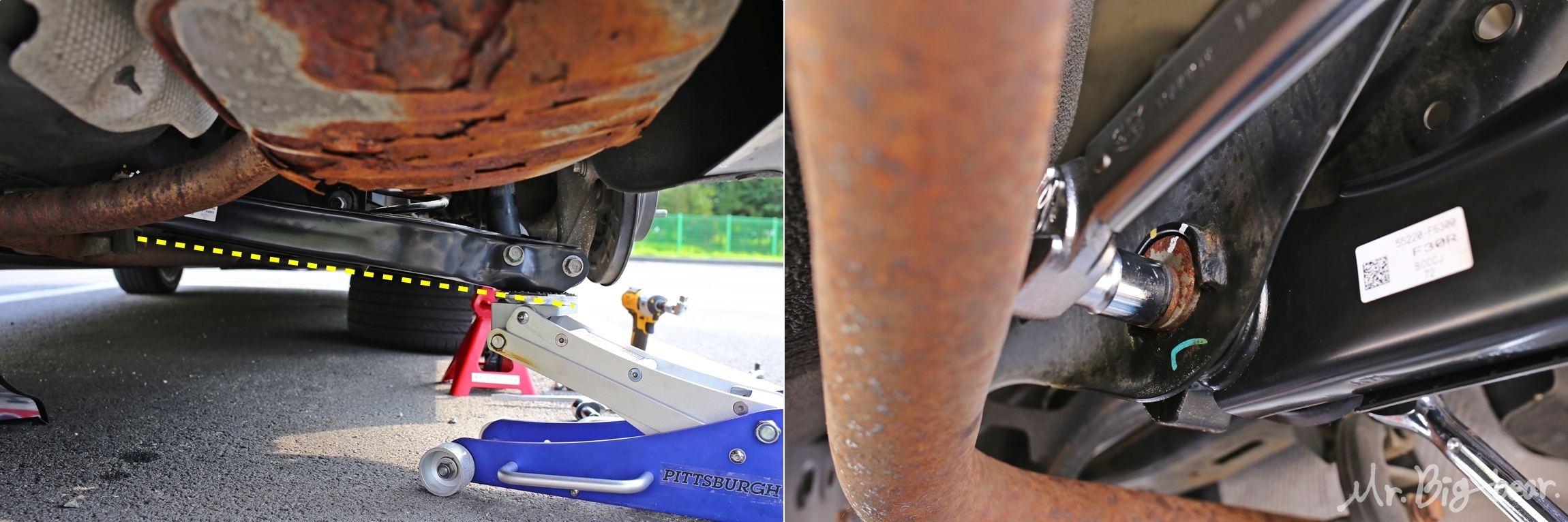 리어 로어암 공차체결