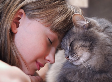 주인과 고양이.