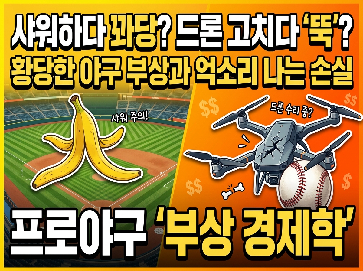 프로야구 선수 일상 부상 롯데 자이언츠 윤동희 샤워실 낙상 클리블랜드 트레버 바우어 드론 부상 구단 자산 관리 및 리스크 매니지먼트
