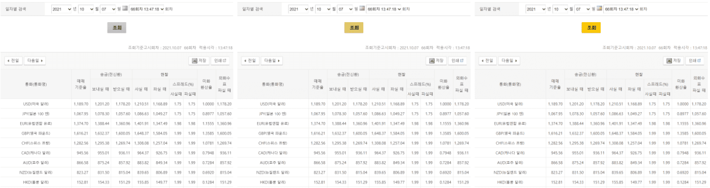 국민은행 실시간 환율 조회
