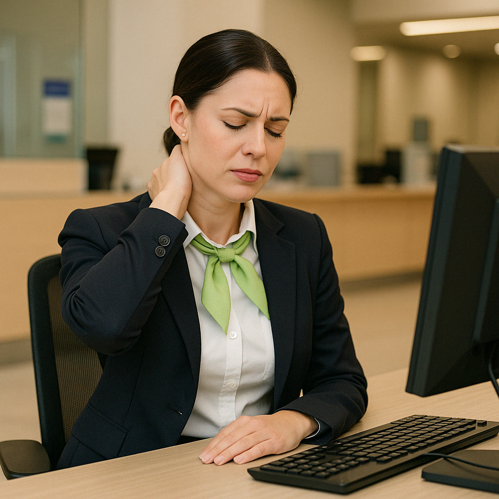 은행원이 느끼는 목·어깨 결림 원인