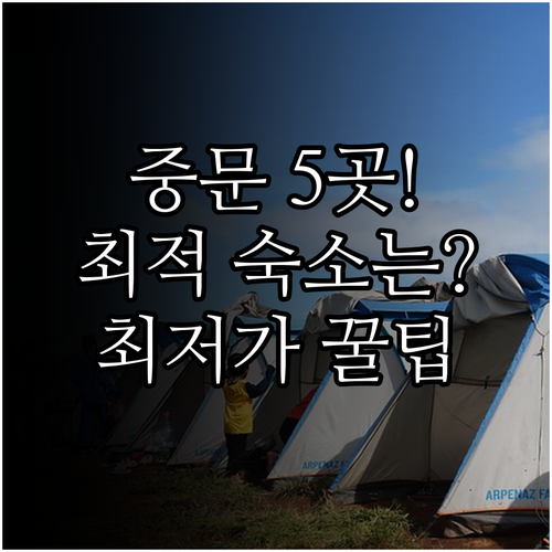 중문 관광단지 호텔 5곳 완벽 비교 ..