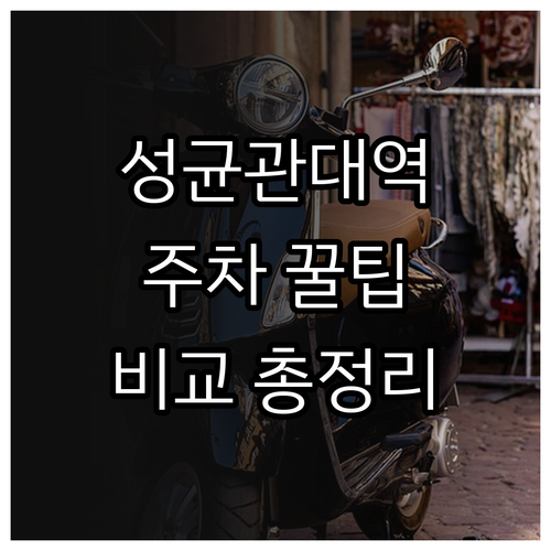 성균관대역 근처 주차장 비교 환승주차..