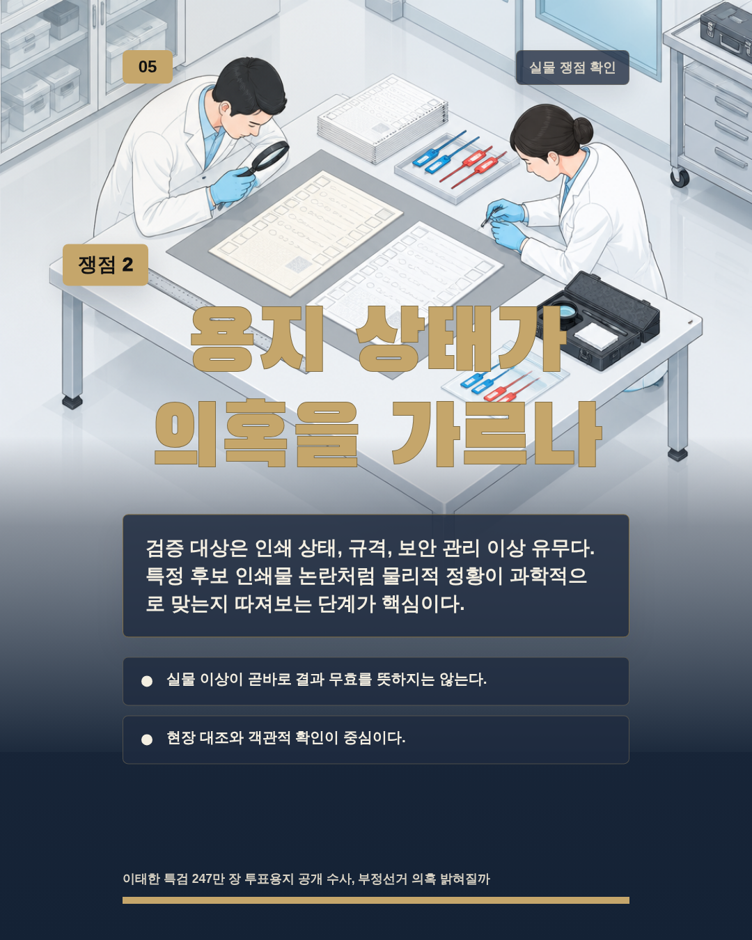 용지 상태가 의혹을 가르나