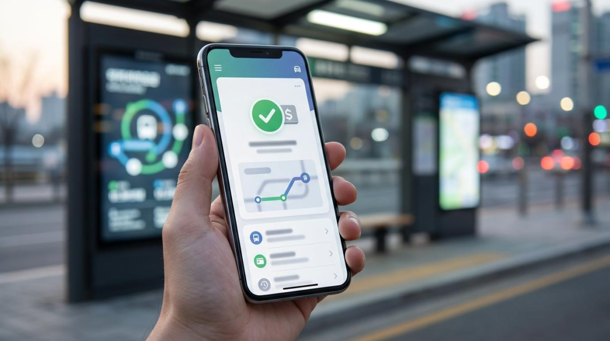 K-패스 앱 거주지 인증 성공 및 환급 내역 화면