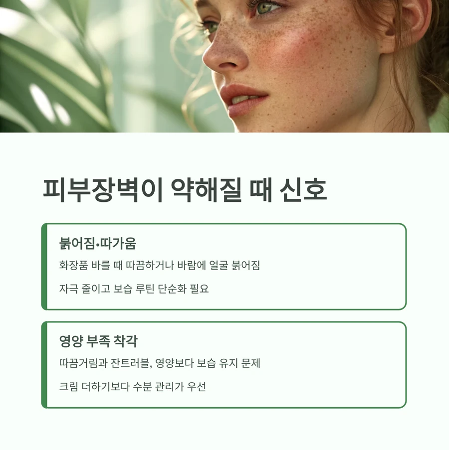 피부장벽이 약해진 여성의 모습