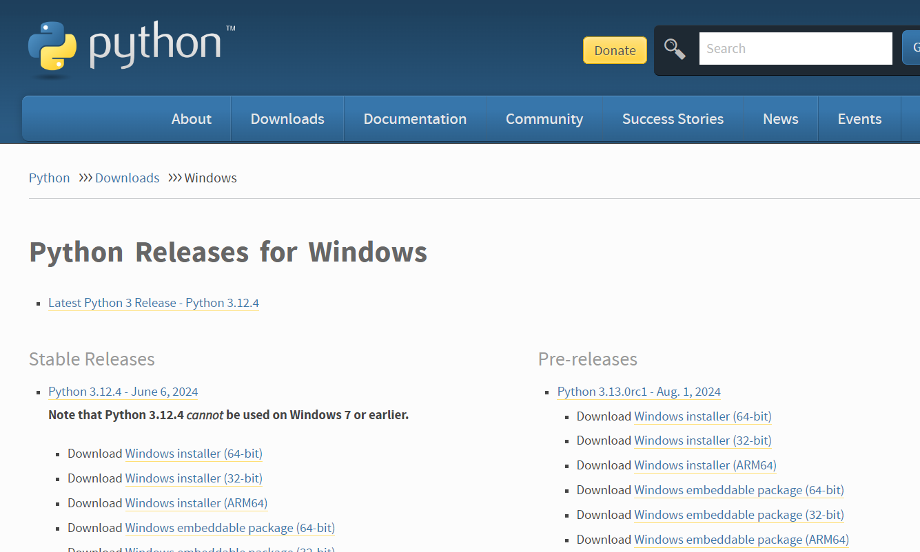 Python 공식 홈페이지