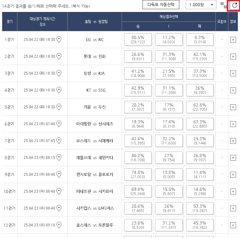 스포츠토토 하는 방법 - 베트맨 토토 직접 경기 구매 하기(야구 승1패)
