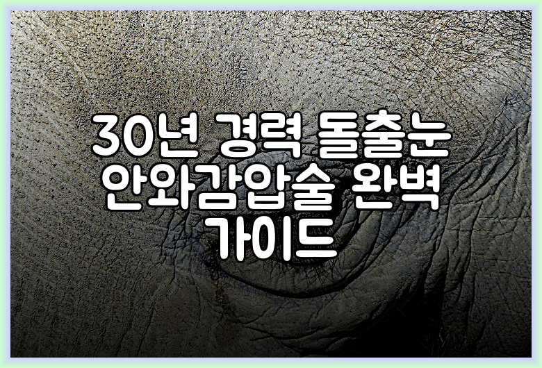 30년 경력 돌출눈 안와감압술 완벽 가이드