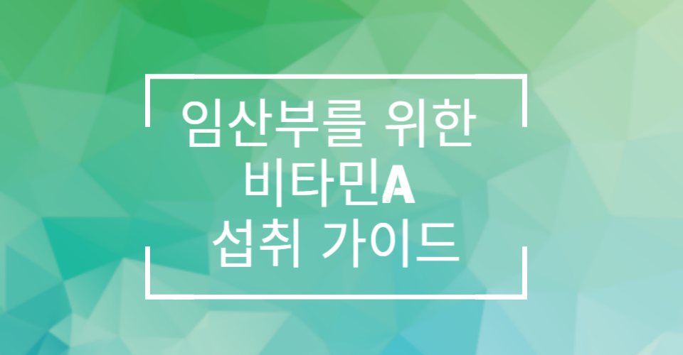 임산부 비타민A 섭취 가이드