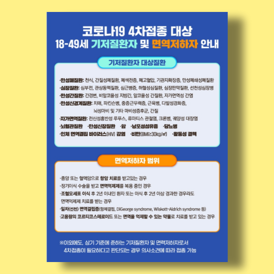 4차 접종 대상 포스터
