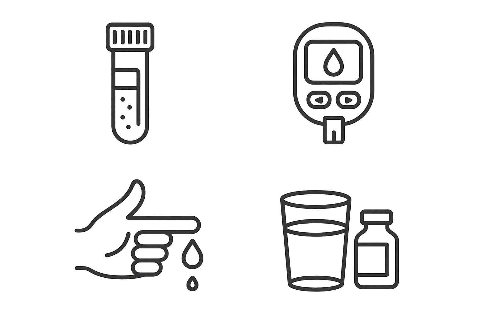 혈액 검사 튜브, HbA1c, 혈당 측정기, OGTT 검사 과정