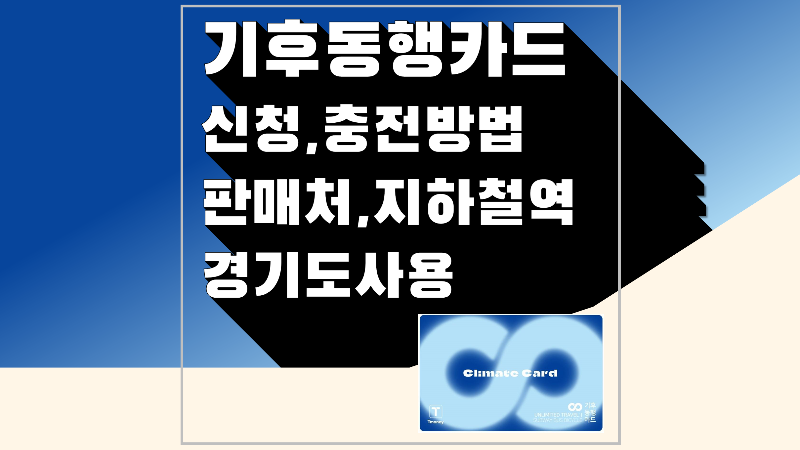 기후동행카드 신청방법 판매처 사용방법 지하철역 티머니 사용법