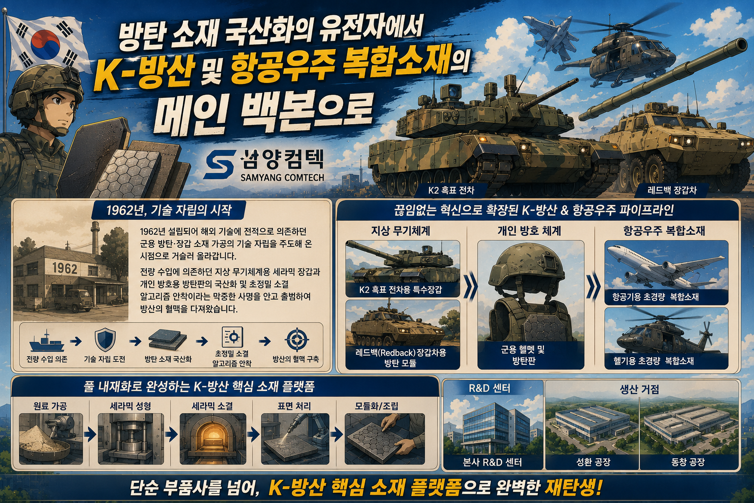 삼양컴텍 K-방산 복합소재 인포그래픽