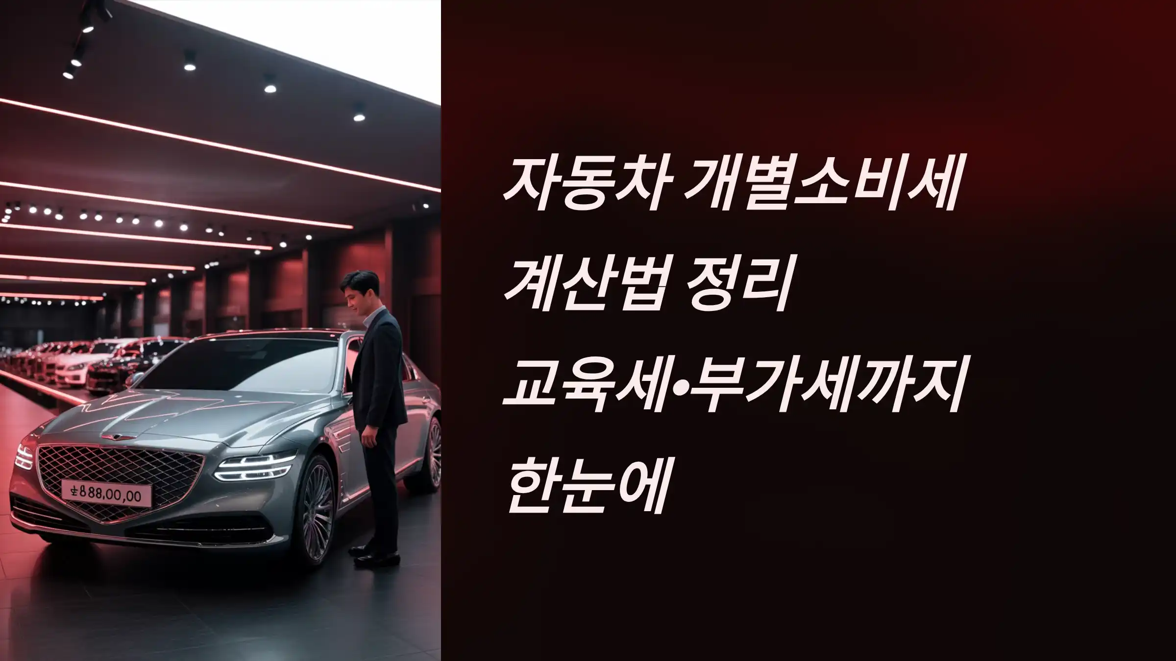 자동차 개별소비세 계산법 정리: 교육세·부가세까지 한눈에