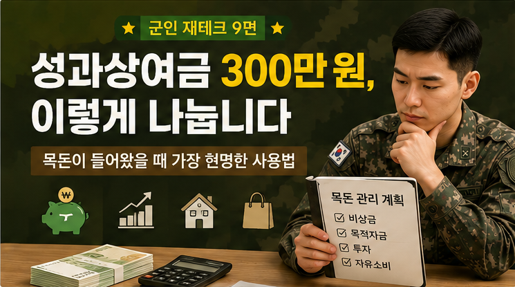 [9편] 군인 성과상여금 사용법｜300만 원 받으면 저축&middot;투자&middot;소비에 얼마씩 나눌까?