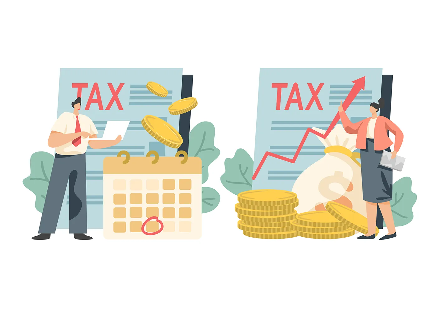 세금을 표현하는 일러스트