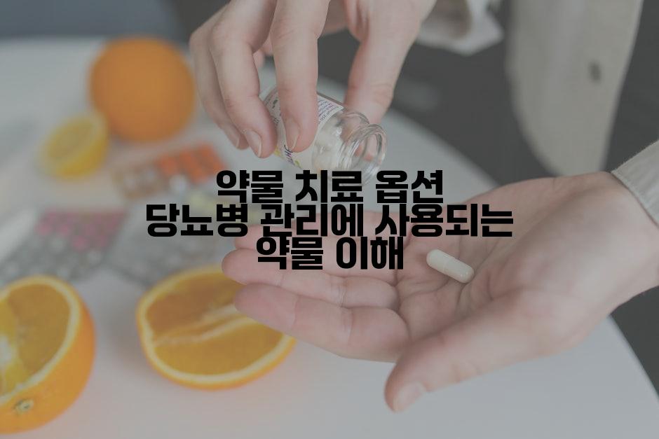 약물 치료 옵션 당뇨병 관리에 사용되는 약물 이해