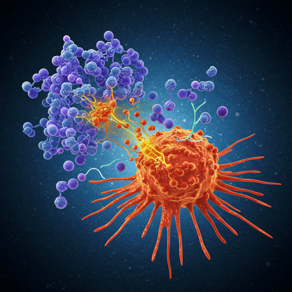 세포끼리 다투며 항암 효과를 묘사하는 모습