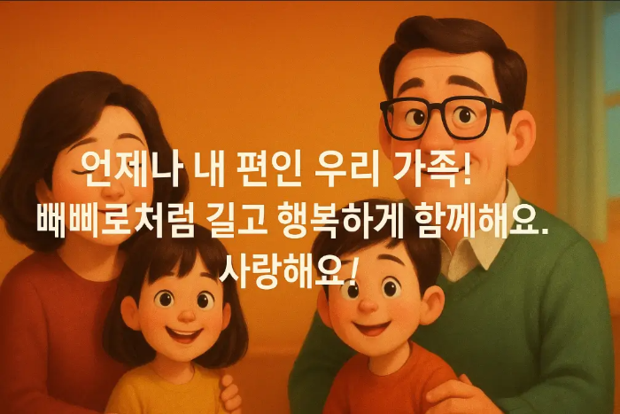 4인 가족 빼빼로데이 인사 멘트