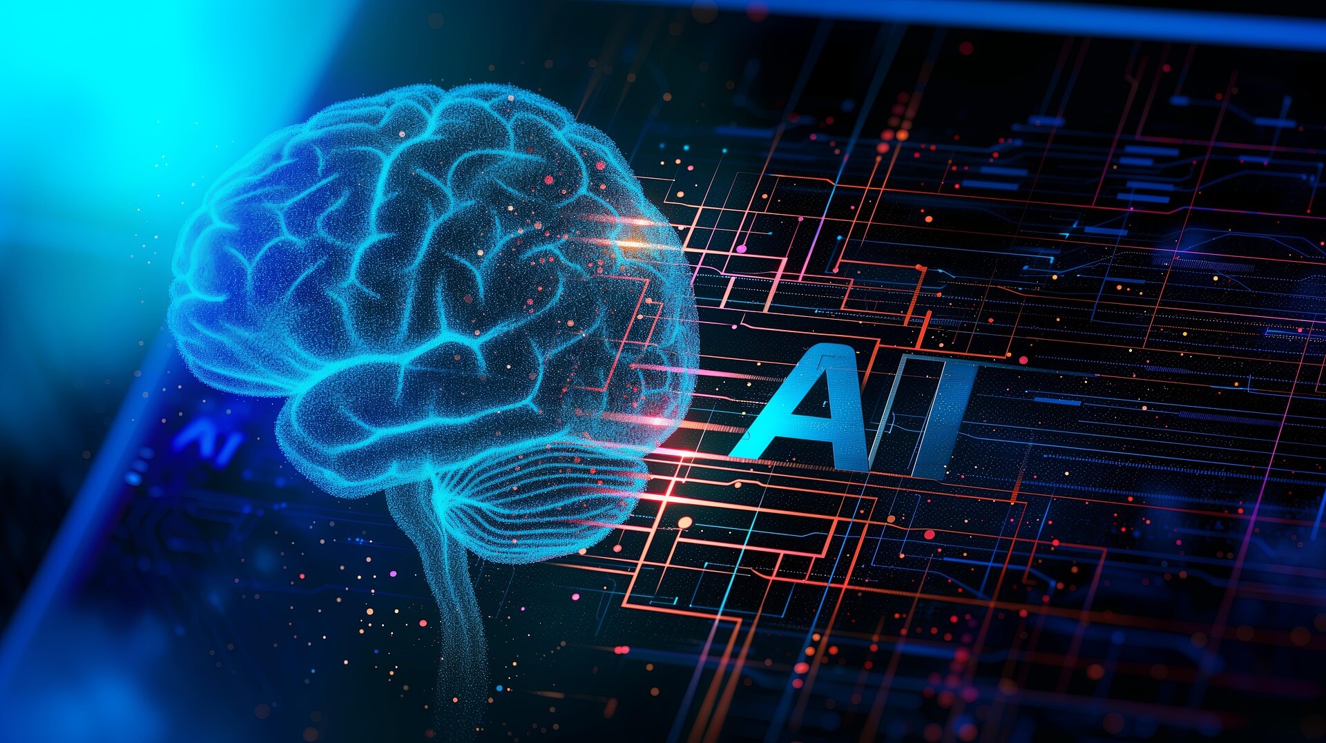 ai 와 뇌가 연결된 이미지